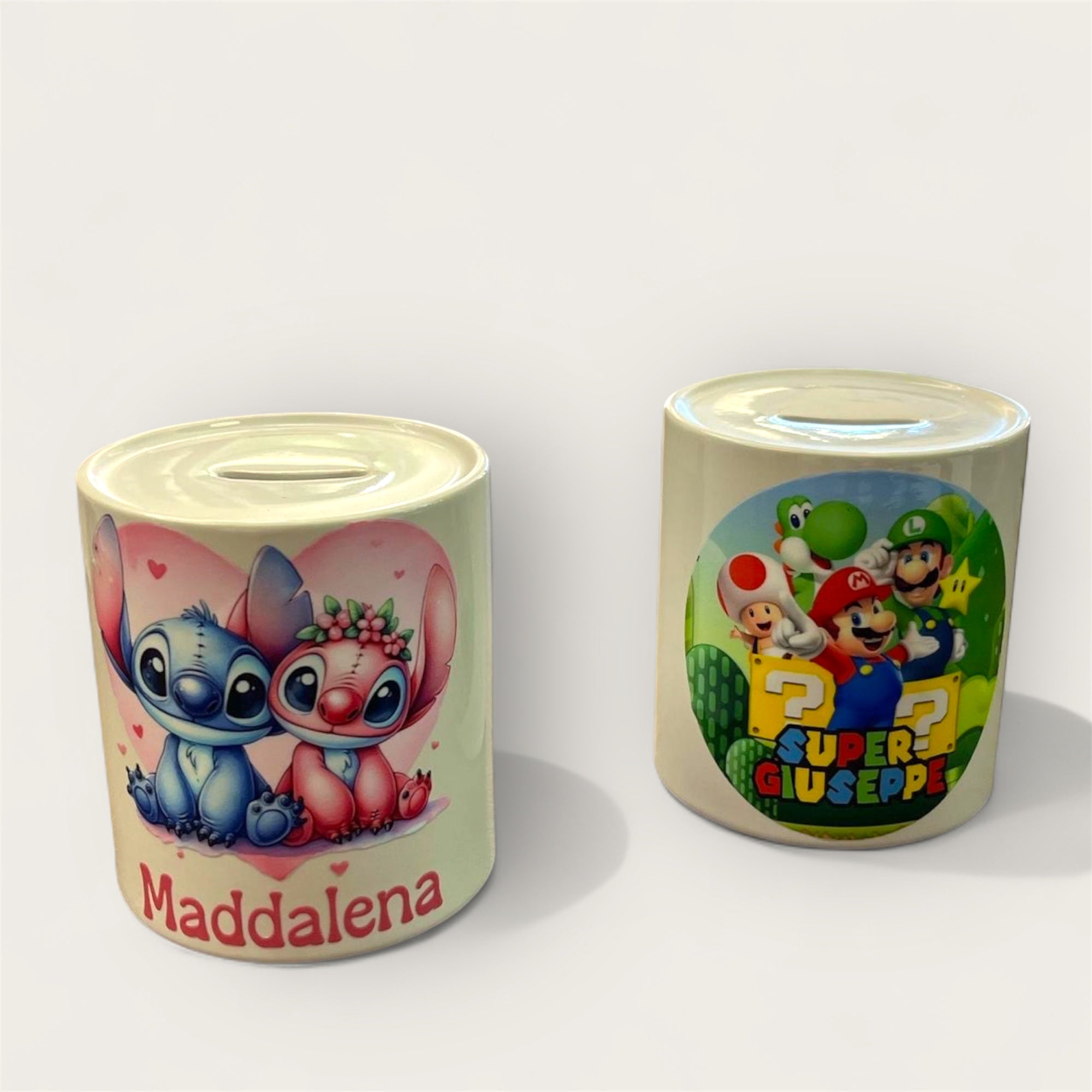 Salvadanaio piccolo in ceramica personalizzato